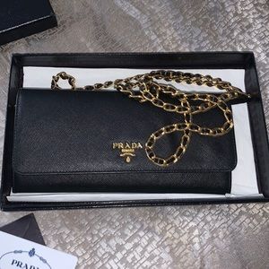 Prada Saffiano Wallet on a Chain